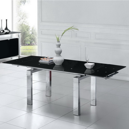 Extending Black Glass dining table Maxi
