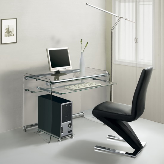 Glass computer desk Boxey Large Clear