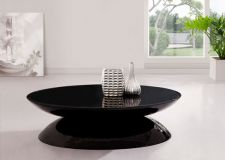 'EGG' Black Glass Top Contemporary Coffee Table